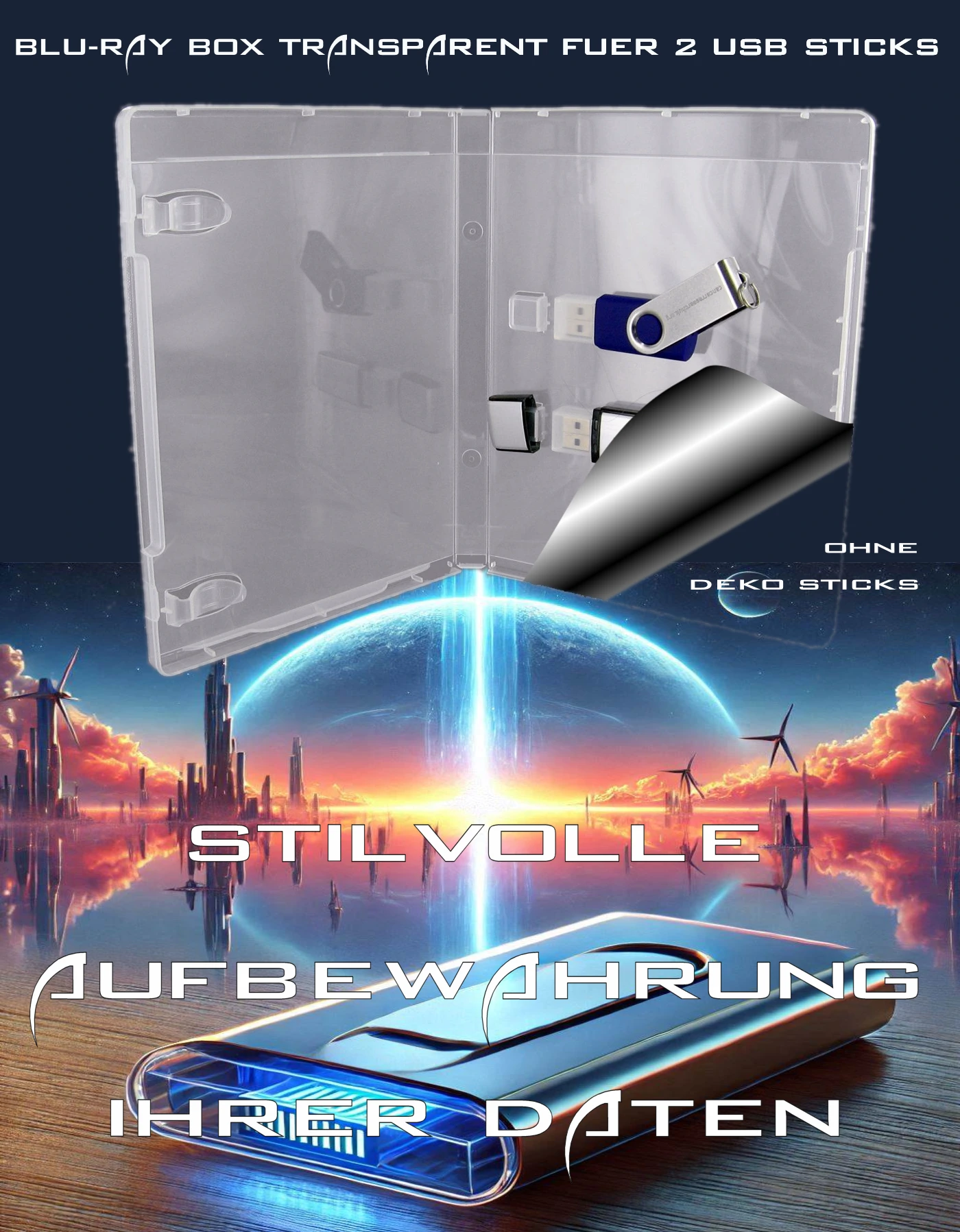 (Bild für) Blu-ray Box Transparent für 2 USB Sticks